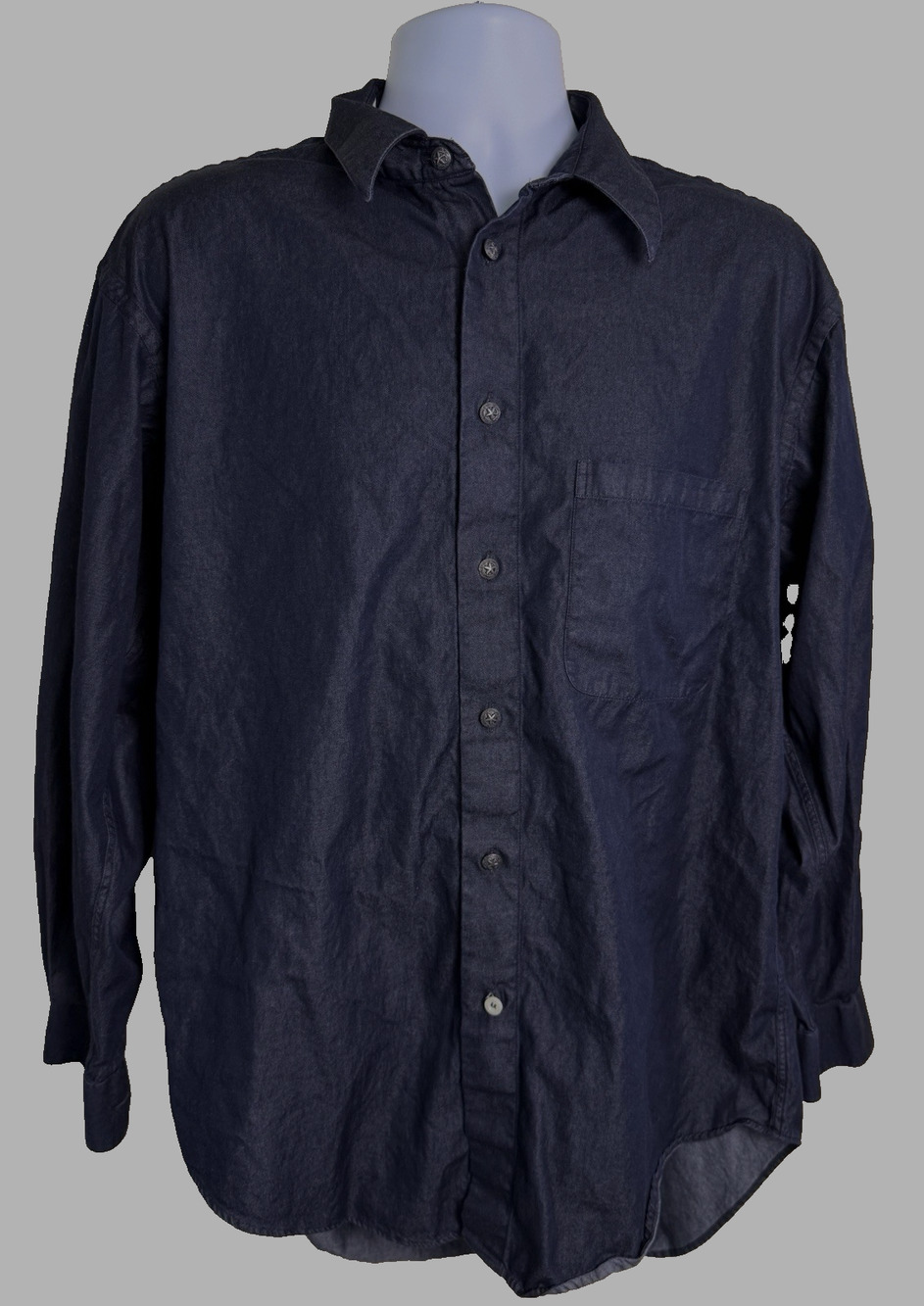 Vintage Acorn by Bob Goldfeder dark blue denim shirt M/L Gorpcore Utility